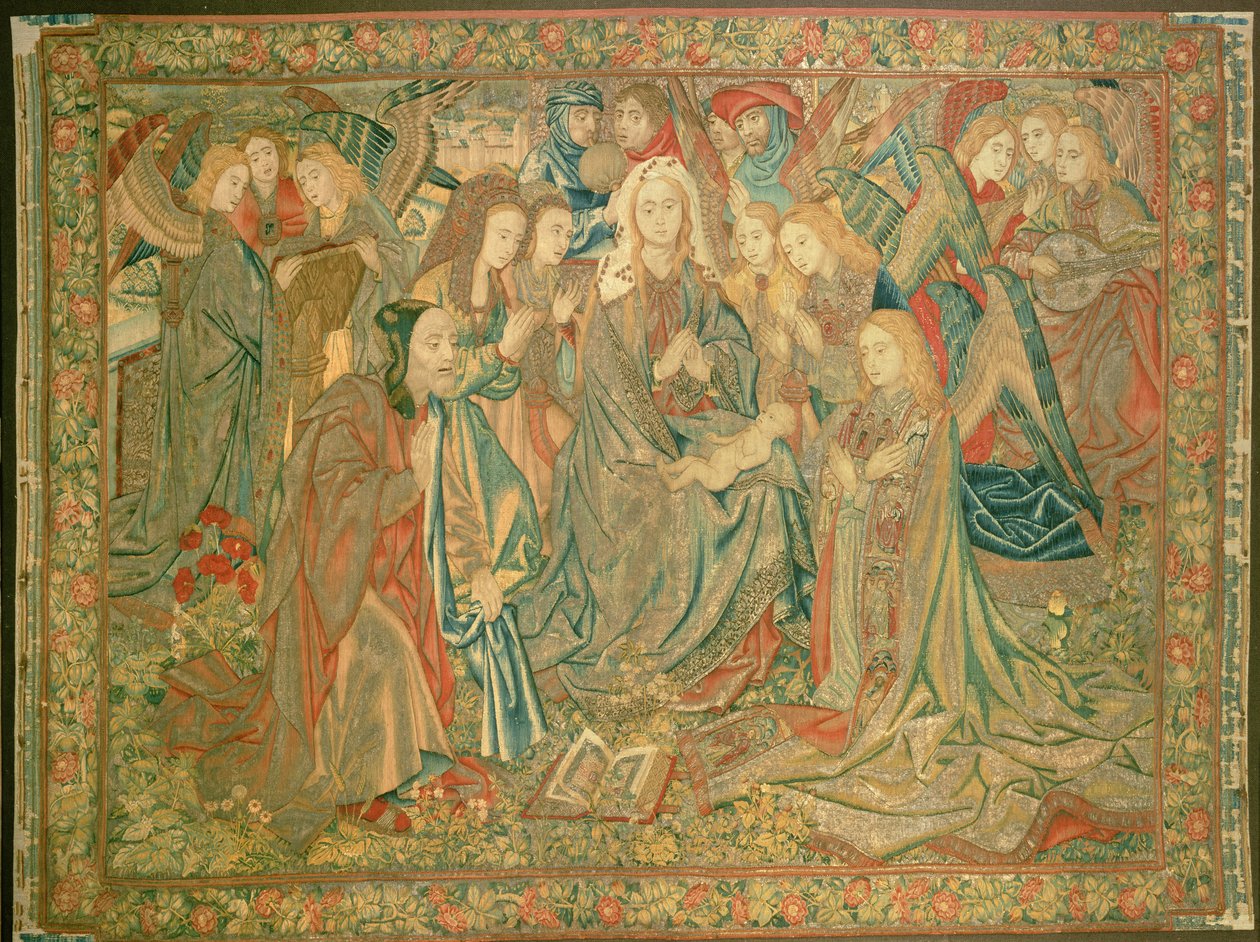 Anbetung des Christkindes (Wandteppich) von Unbekannt Unbekannt