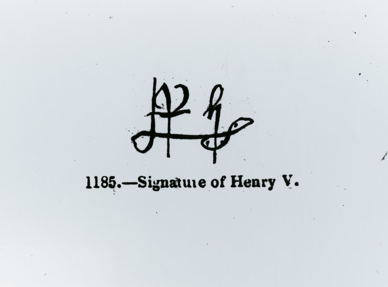 Unterschrift von Heinrich V (1387-1422) von Unbekannt Unbekannt