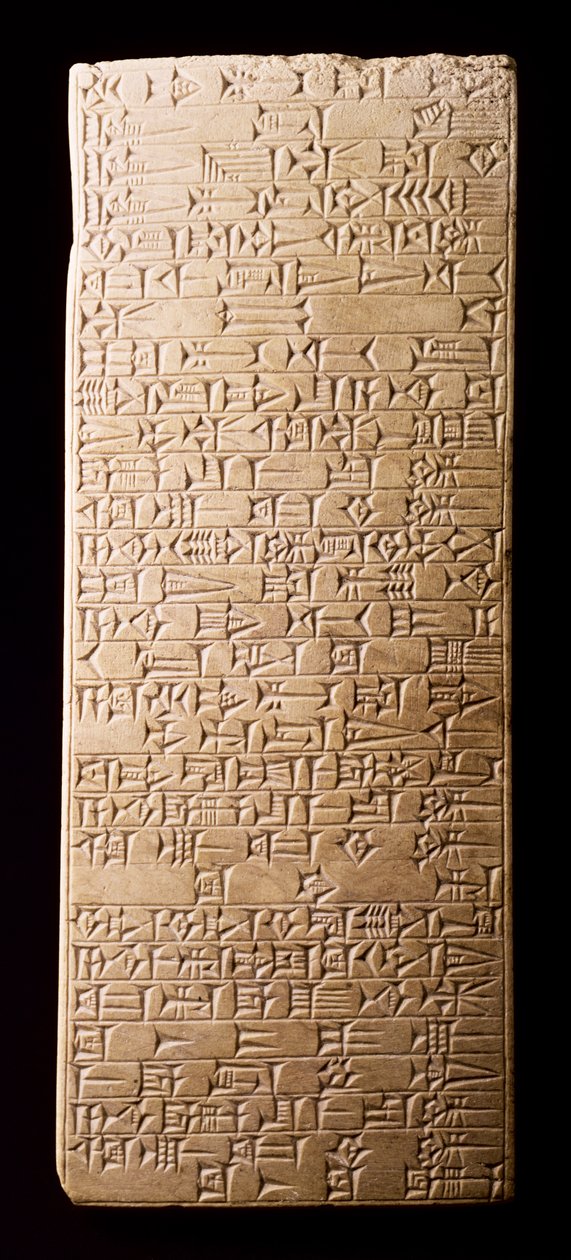 Tafel mit Inschrift über den Kanalbau durch König Hammurabi von Babylon, Mesopotamien, 18. Jahrhundert v. Chr. von Unbekannt Unbekannt