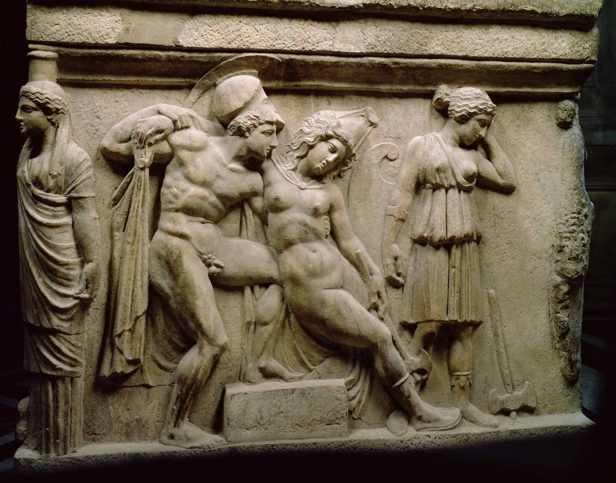 Griechischer Sarkophag mit einer Szene der Amazonenschlacht, um 350 v. Chr. von Unbekannt Unbekannt