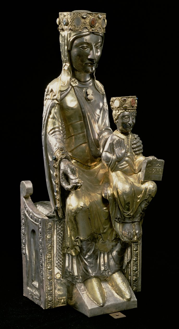 Madonna und Kind auf dem Thron, Statuette, Französisch, 12. Jahrhundert von Unbekannt Unbekannt