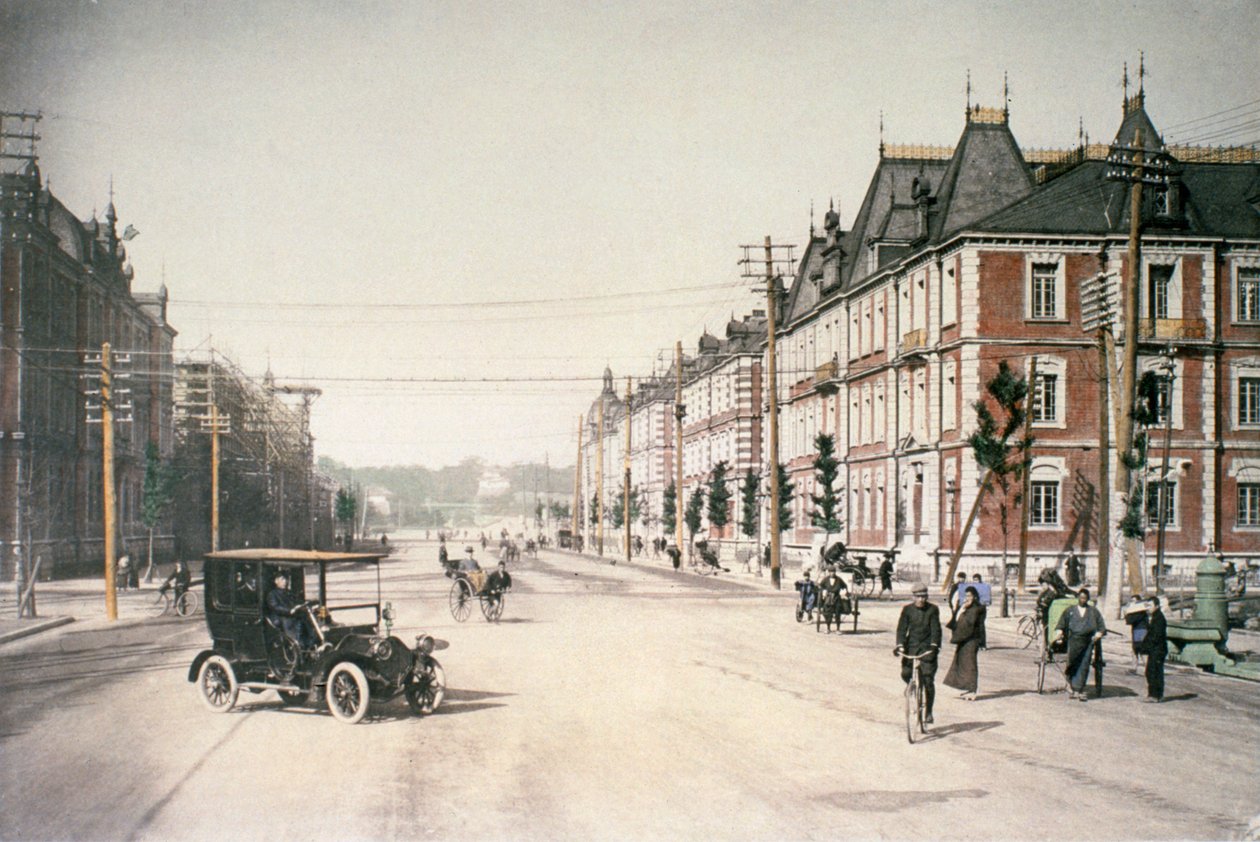 Straßenszene in Tokio, Japan, ca. 1895-1900 von Unbekannt Unbekannt