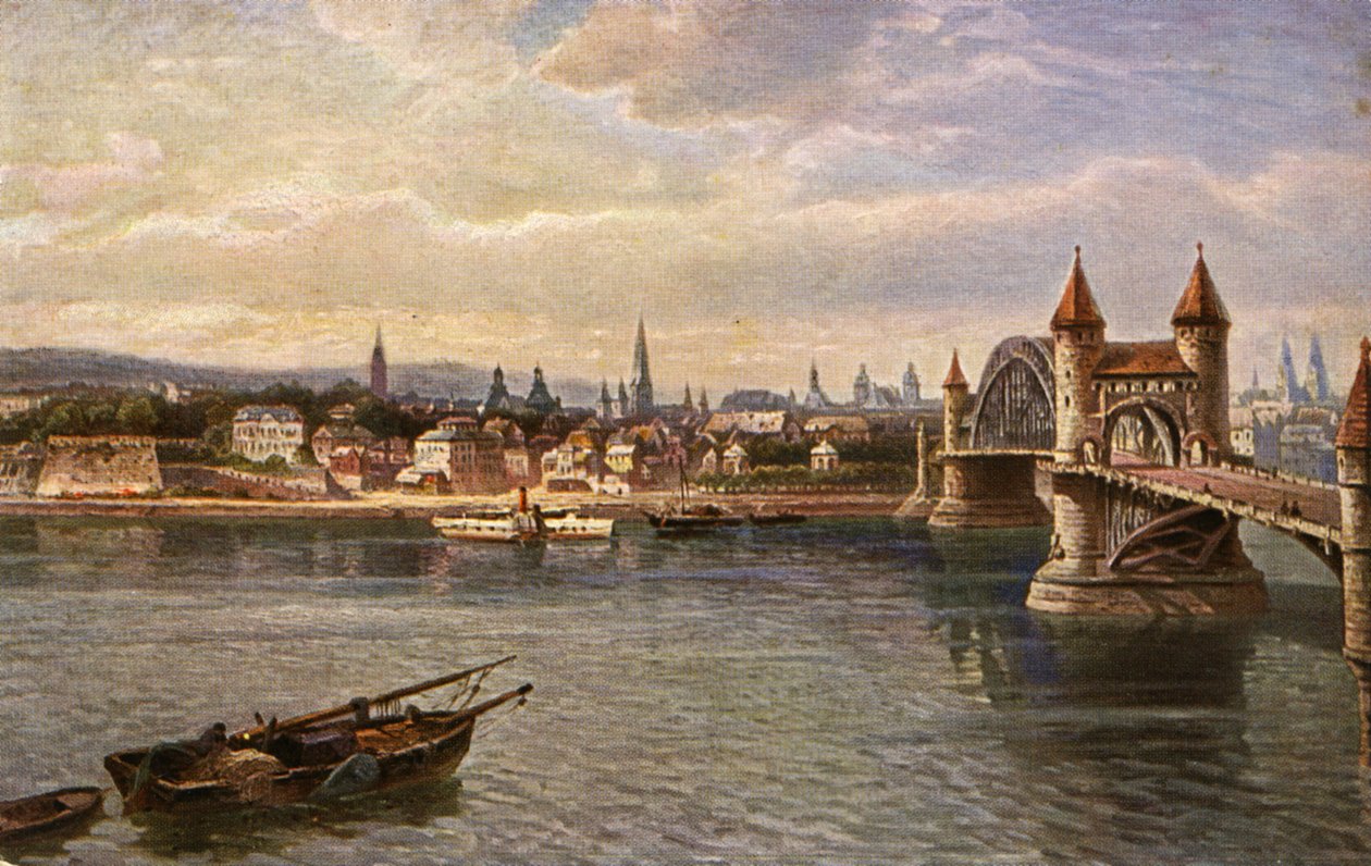 Alte Rheinbrücke, Bonn von Unbekannter Künstler