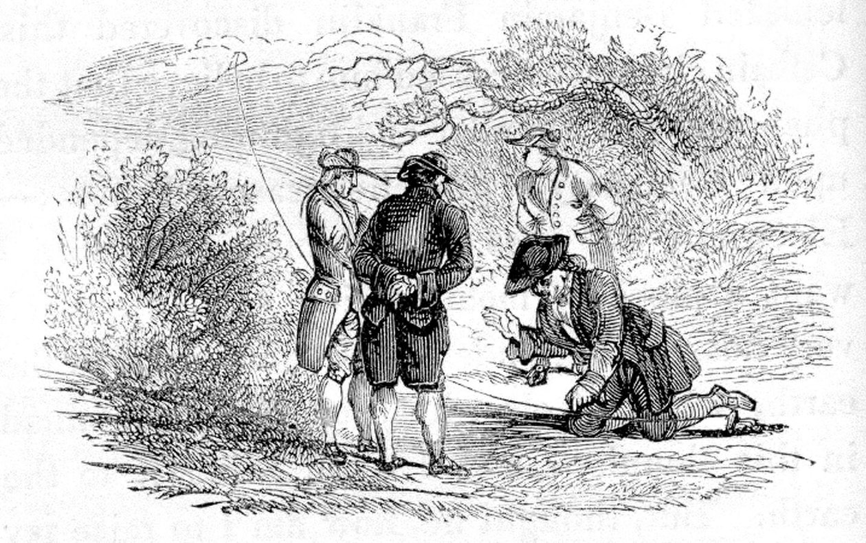 Benjamin Franklin bei einem elektrischen Experiment von Unbekannter Künstler