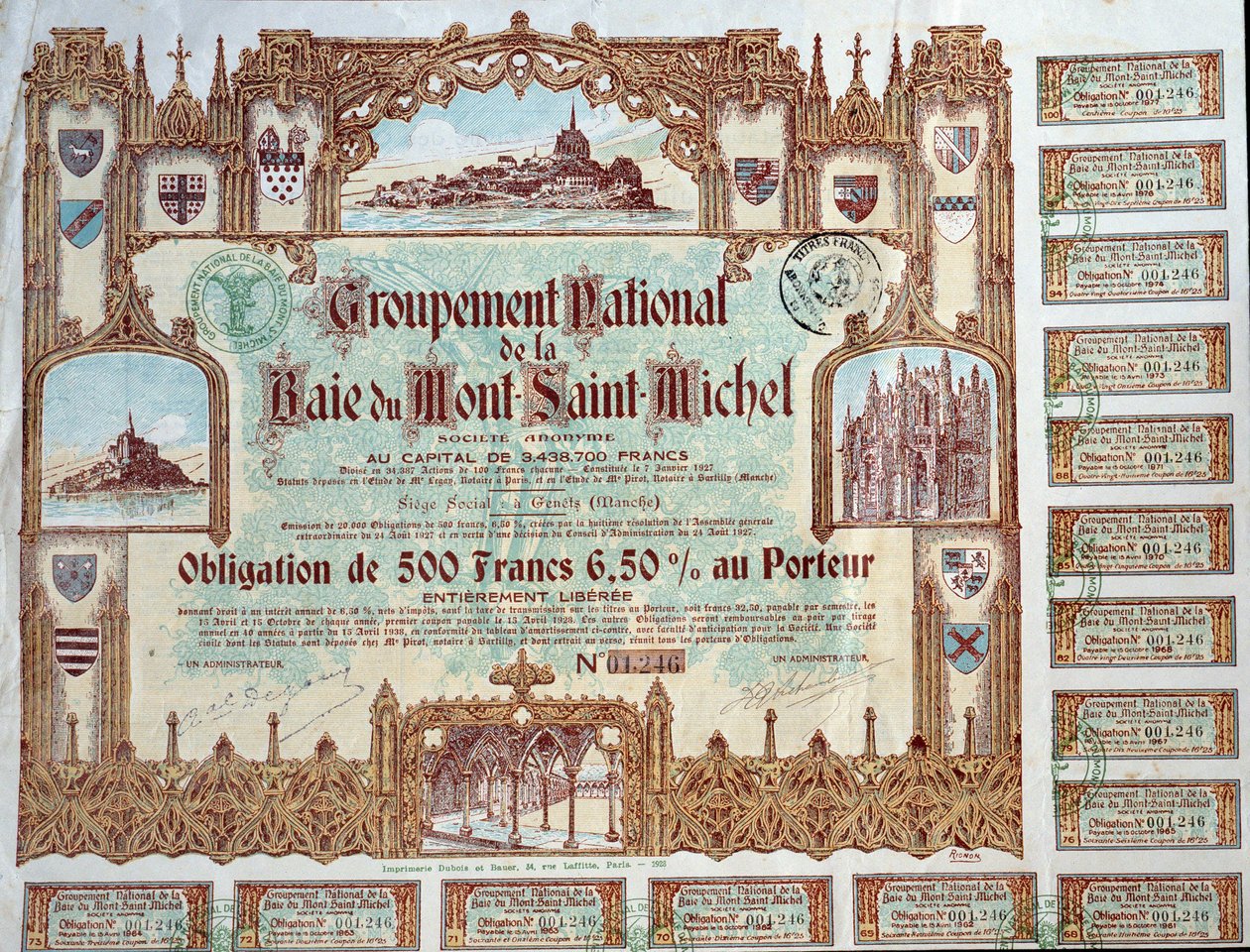 Anleihe von 500 Francs von Unbekannt