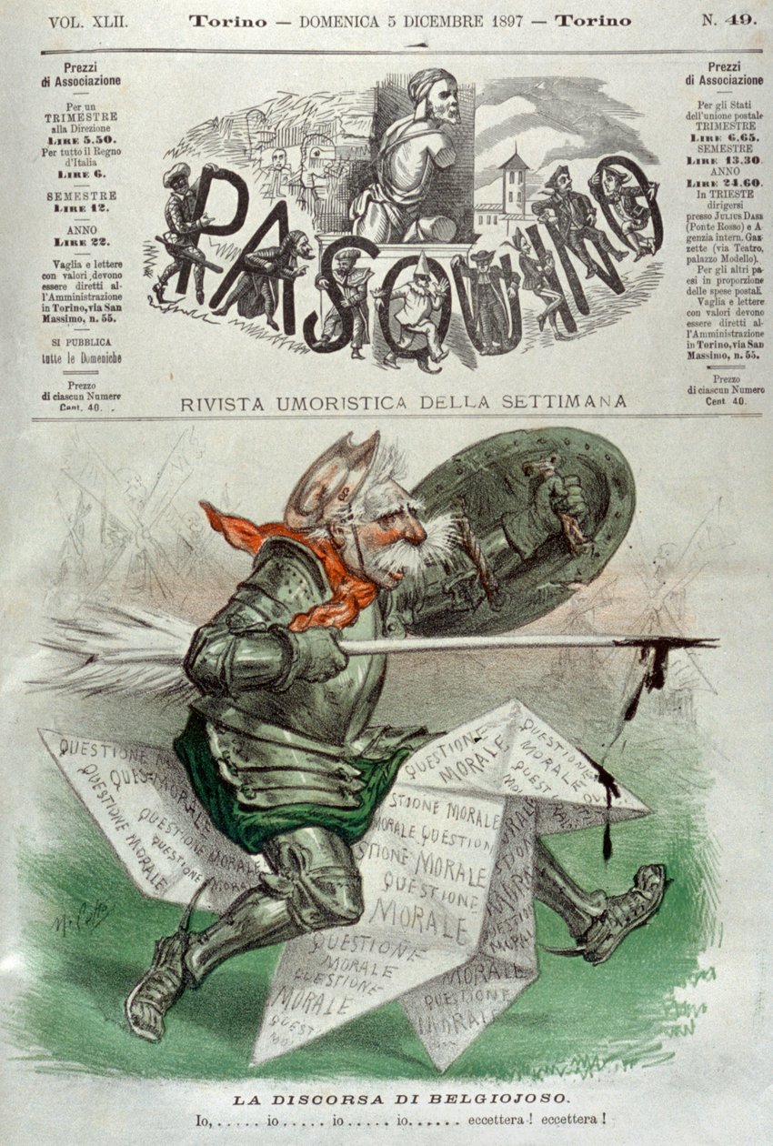 Karikatur Cavallotti von Alec Hunter