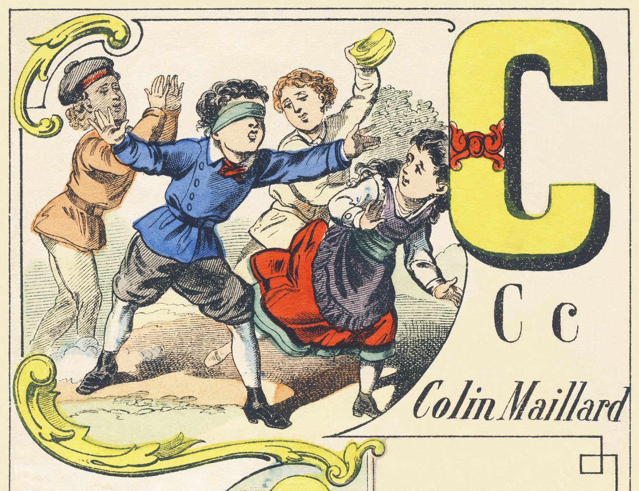 C : Blindekuh - Spiele-Alphabet, ca. 1890 (Illustration) von Unbekannt