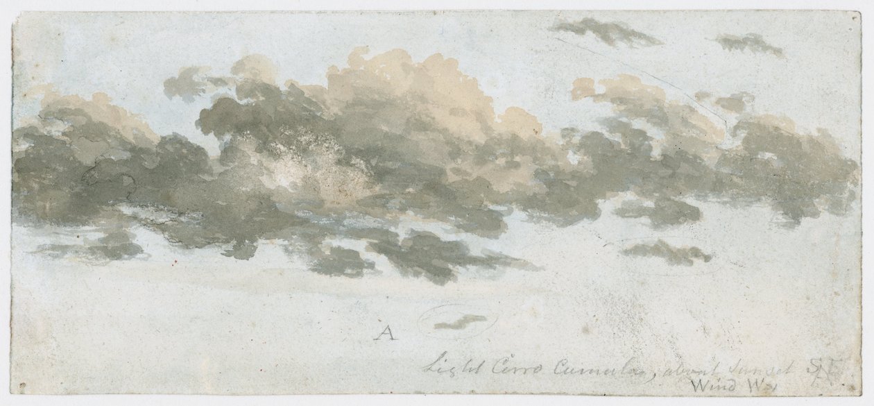 Cirrocumulus, Wolkenstudie, ca. 1803-1811 von Unbekannter Künstler