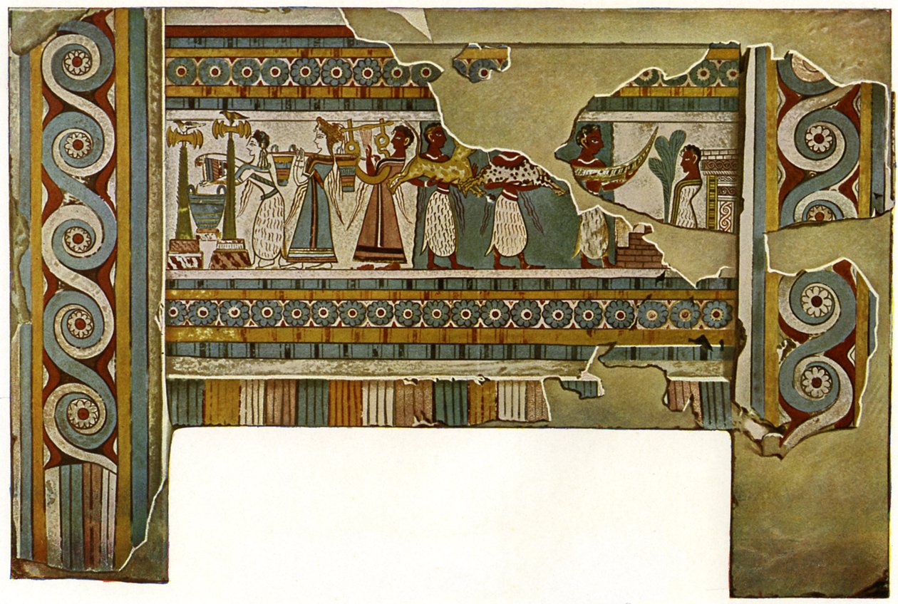Detail eines bemalten Sarkophags von Unbekannter Künstler