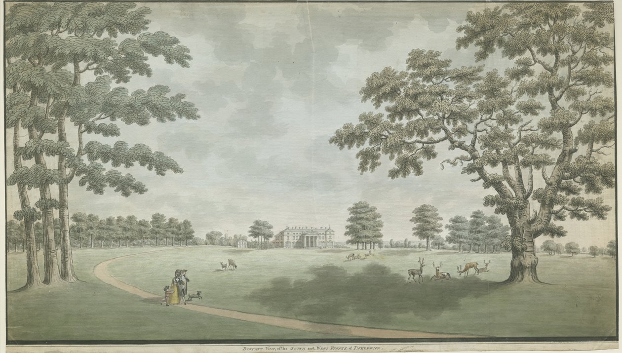 Fisherwick Hall: Aquarell, undatiert [1786] von Unbekannt