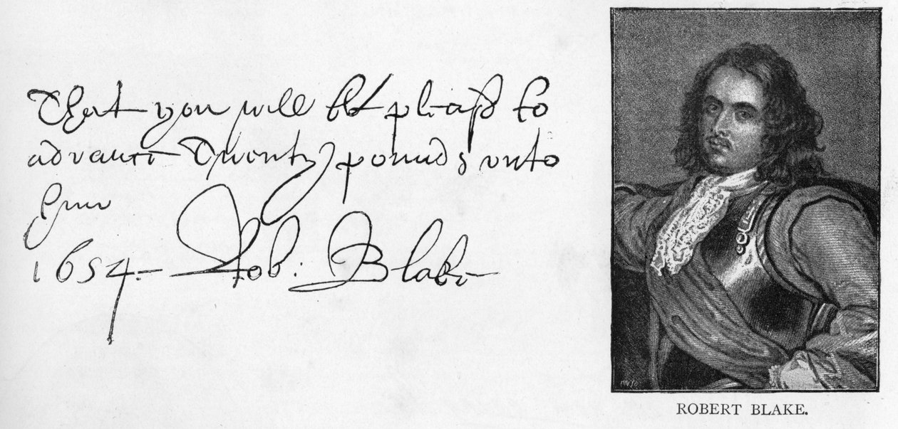 Handschrift und Unterschrift von Robert Blake von Unbekannt