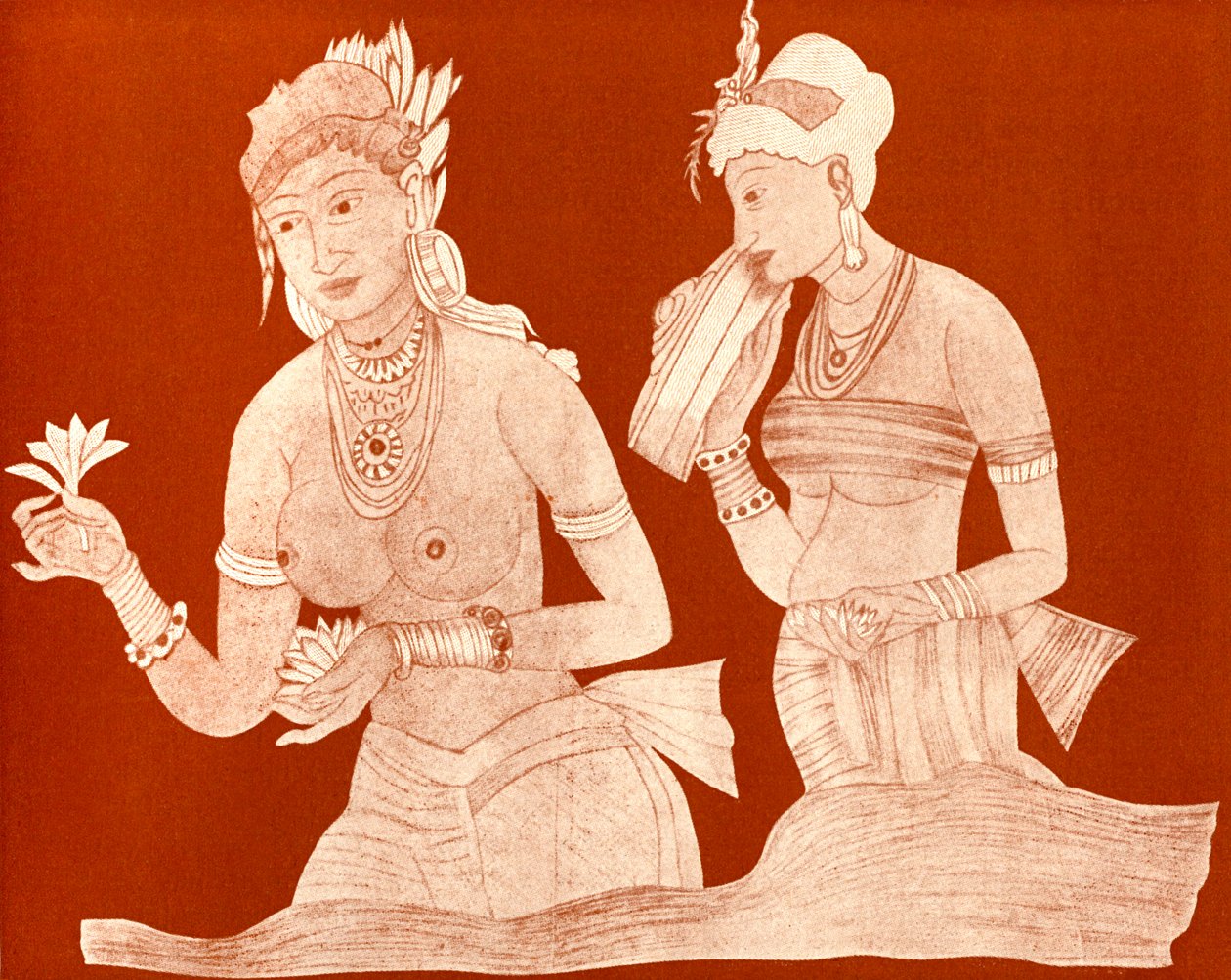 Indische Prinzessin mit einem Dienstmädchen von Unbekannter Künstler