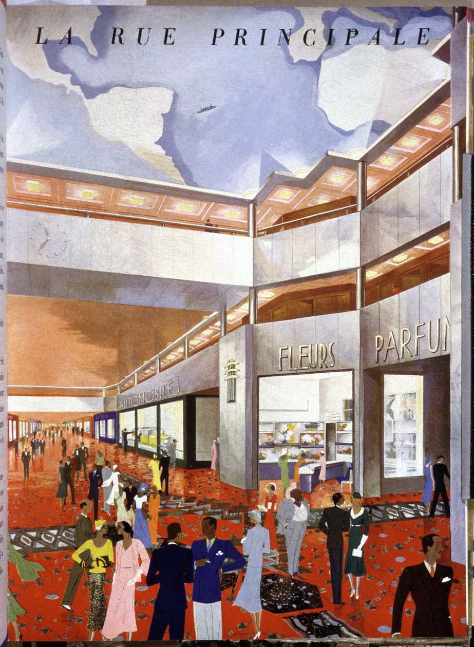 Hauptstraße auf dem Liner "Atlantique" von Unbekannter Künstler