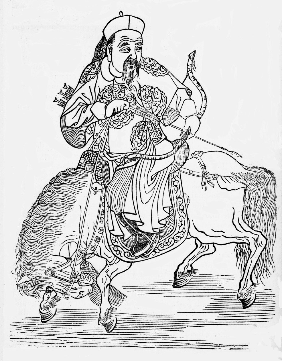 Mongolischer Bogenschütze zu Pferd (Gravur) von Unbekannt
