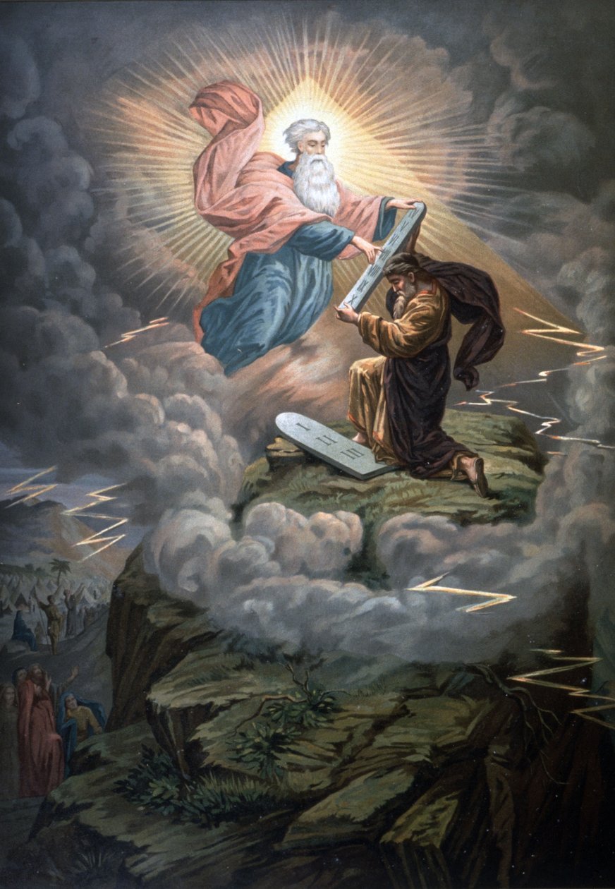 Moses empfängt die Gesetzestafeln von Unbekannter Künstler