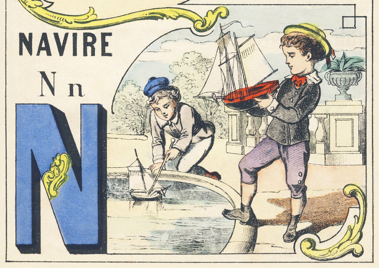 N: navire - Spiele Alphabet, ca. 1890 von Unbekannt