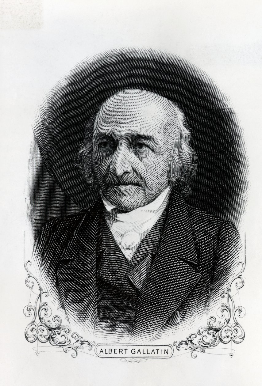 Porträt von Albert Gallatin (1761-1849) (Gravur) von Unbekannt