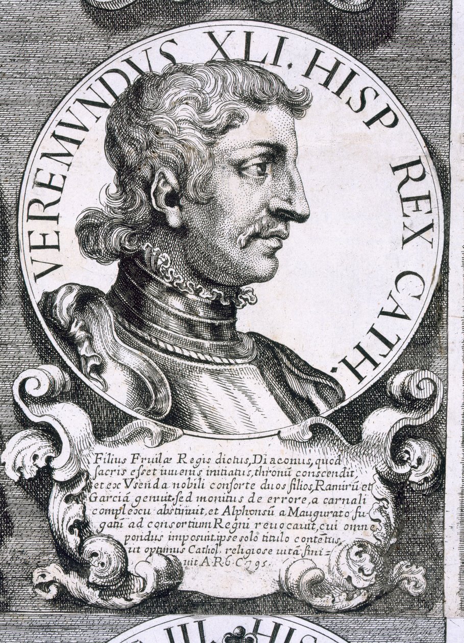 Porträt von Bermundo I (Lithografie) von Unbekannt