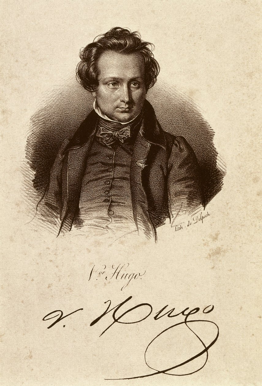 Porträt von Victor Hugo (Lithographie) von Unbekannter Künstler