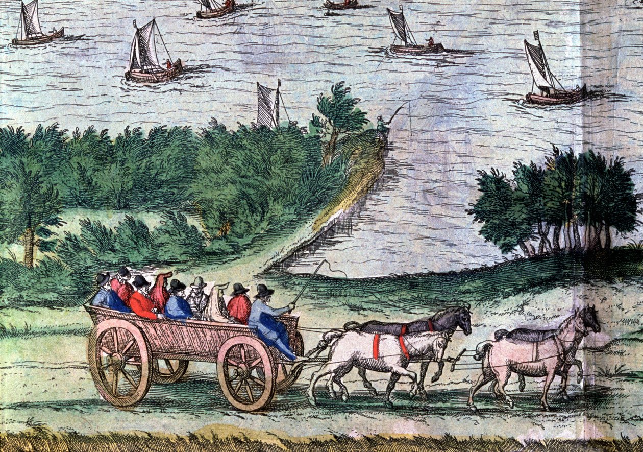 Transport mit dem Weidenkutschen von Unbekannter Künstler
