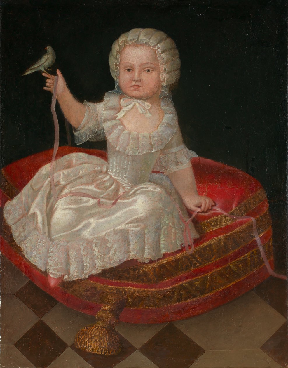 Mädchen auf einem Hocker von Unidentified (European)