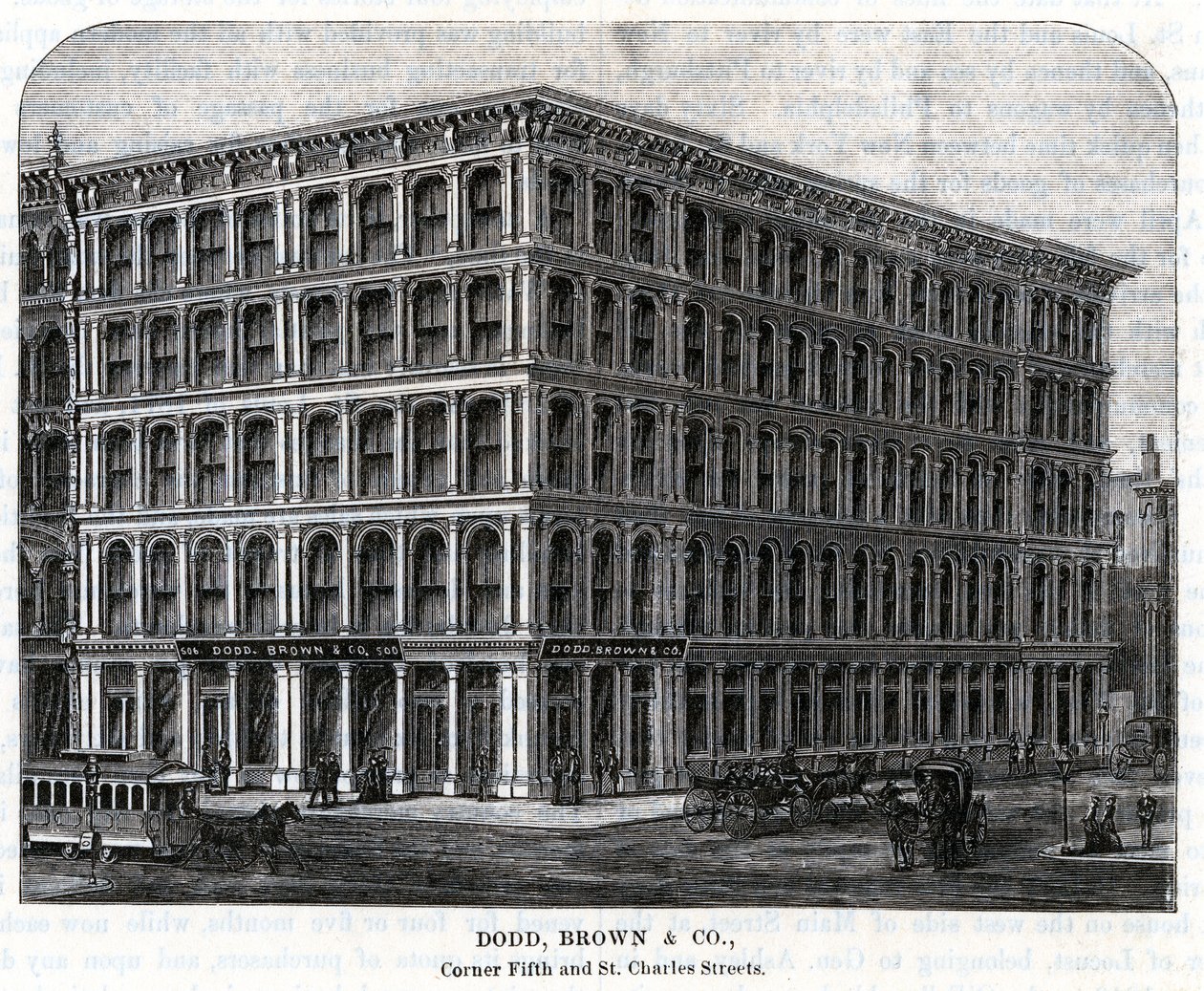 Dodd, Brown und Company Großhandel für Trockenwaren, Fifth und St. Charles Straßen von Unknown