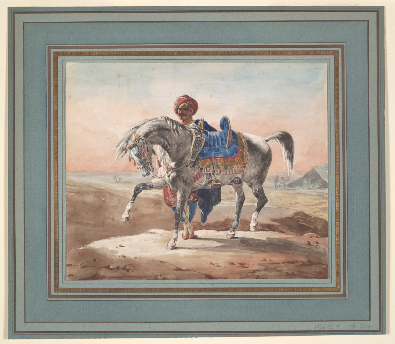Araber neben einem Pferd von Unknown