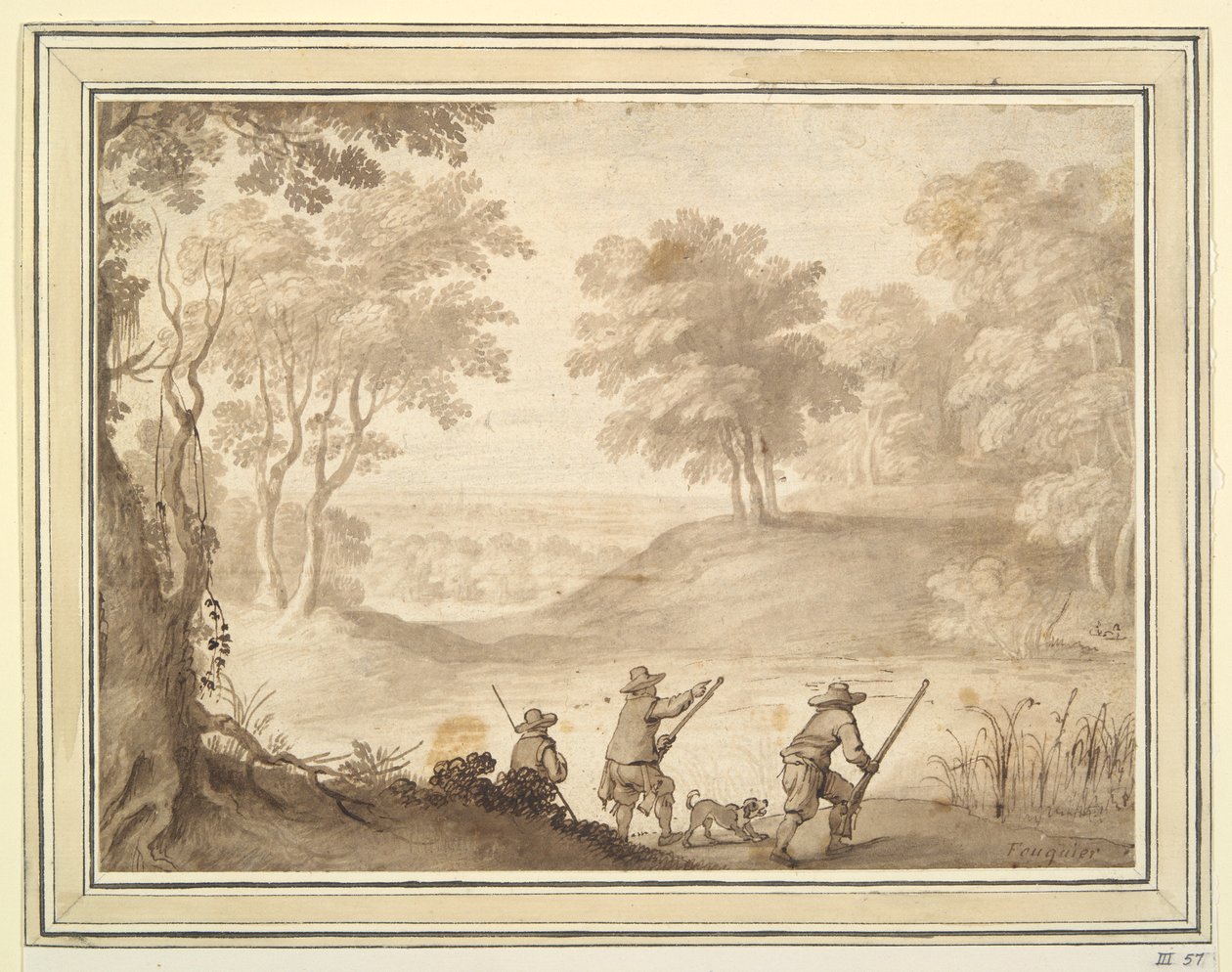Jäger in der Landschaft von Unknown