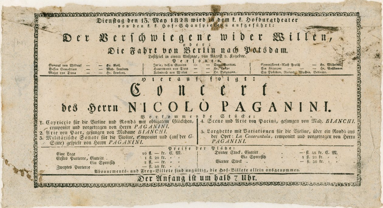 Niccolo Paganini - Plakat von Unknown