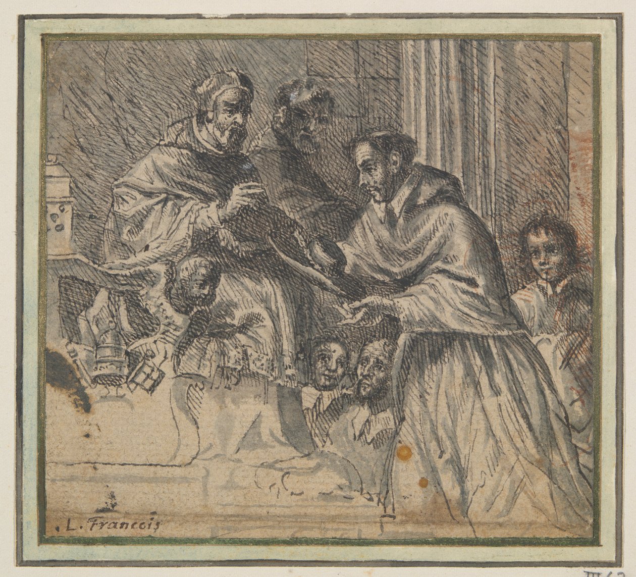 Papst weiht einen Kardinal ein (?) von Unknown