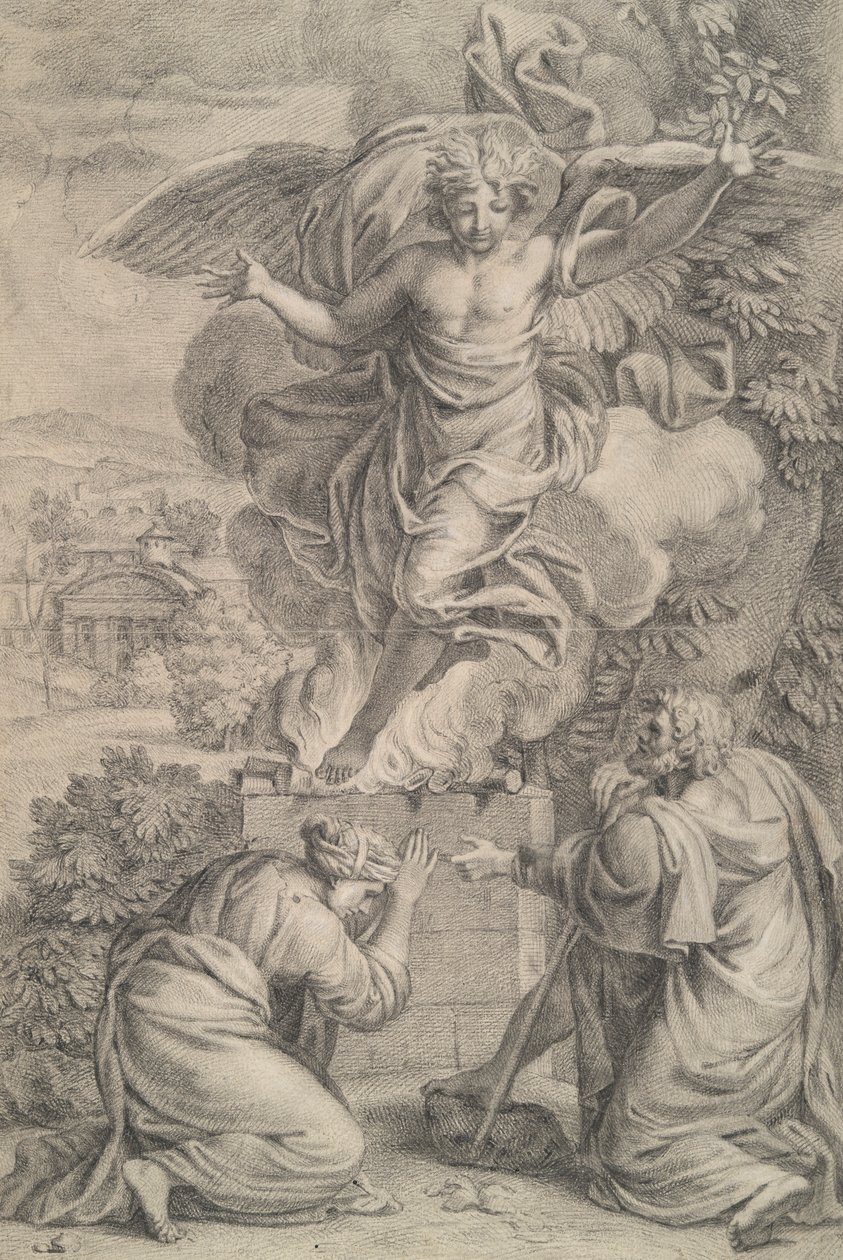 Das Opfer von Manoah von Unknown