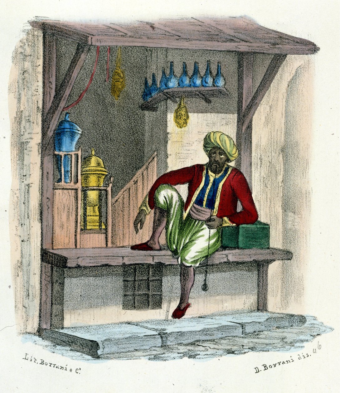 Ein arabischer Verkäufer, Gravur um 1850 von Unknown artist