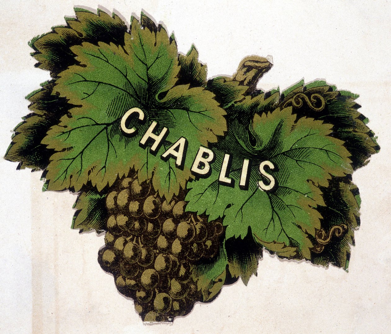 Chablis-Etikett. Chromolithographie, n.d. von Unknown artist