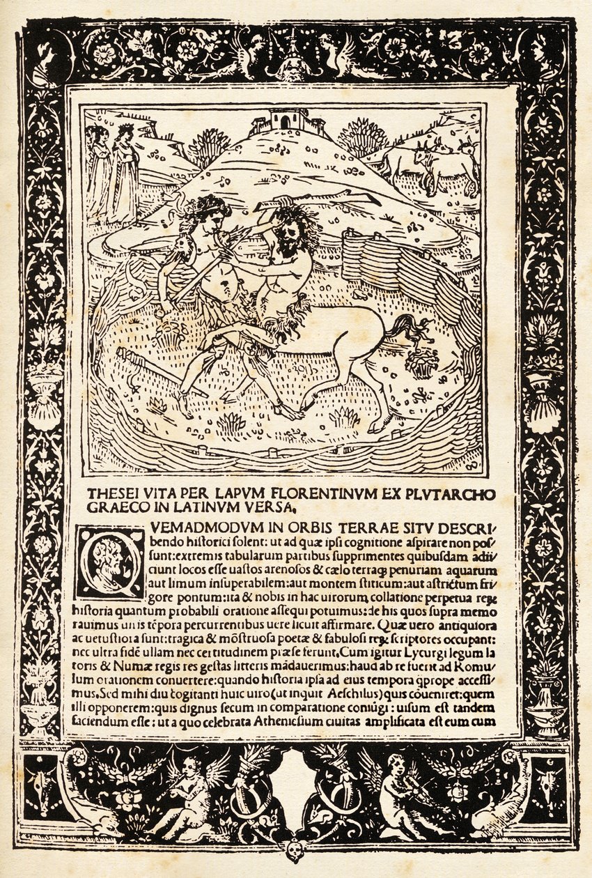 Kampf von Theseus mit dem Minotaurus von Unknown artist