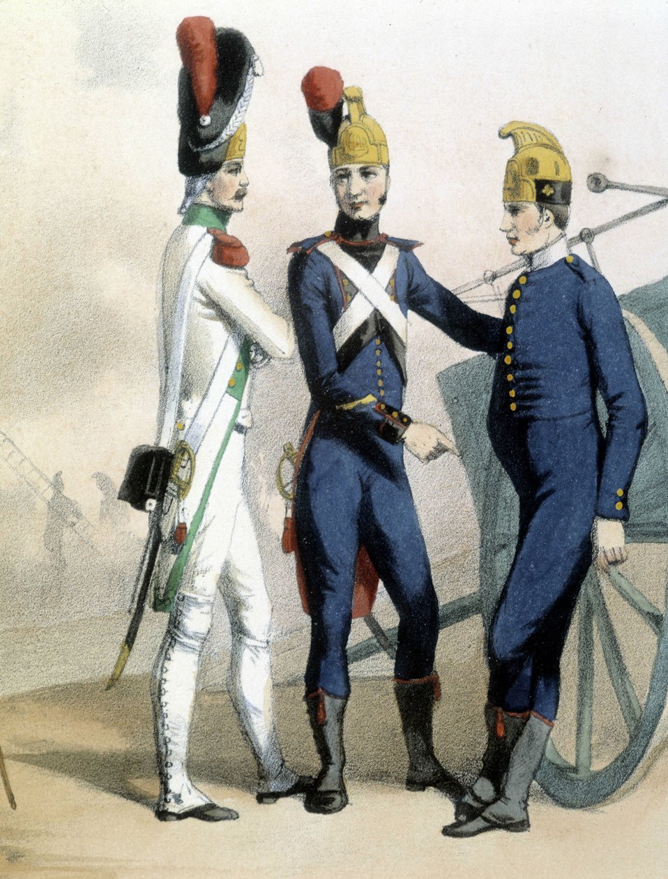 Feuerwehrleute in Uniform - ca. 1850 von Unknown artist