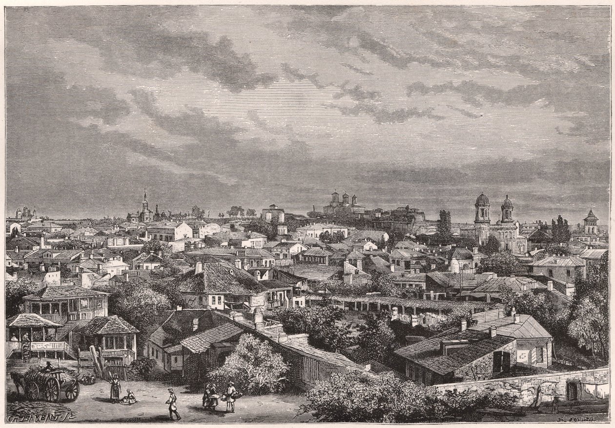 Ansicht von Bukarest im 19. Jahrhundert von Unknown