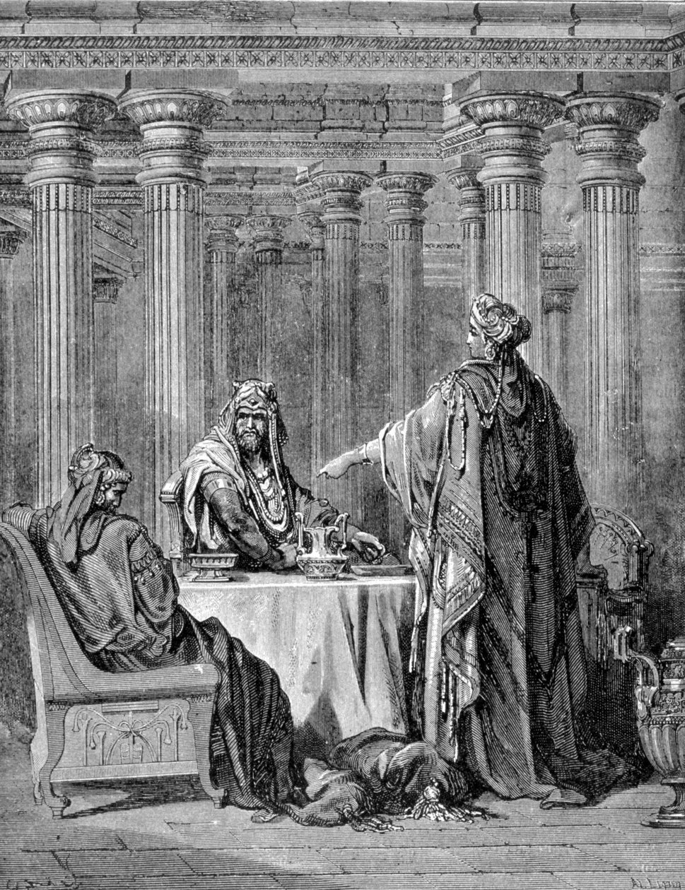 Buch Esther. Stich aus dem 19. Jahrhundert. von Unknown artist