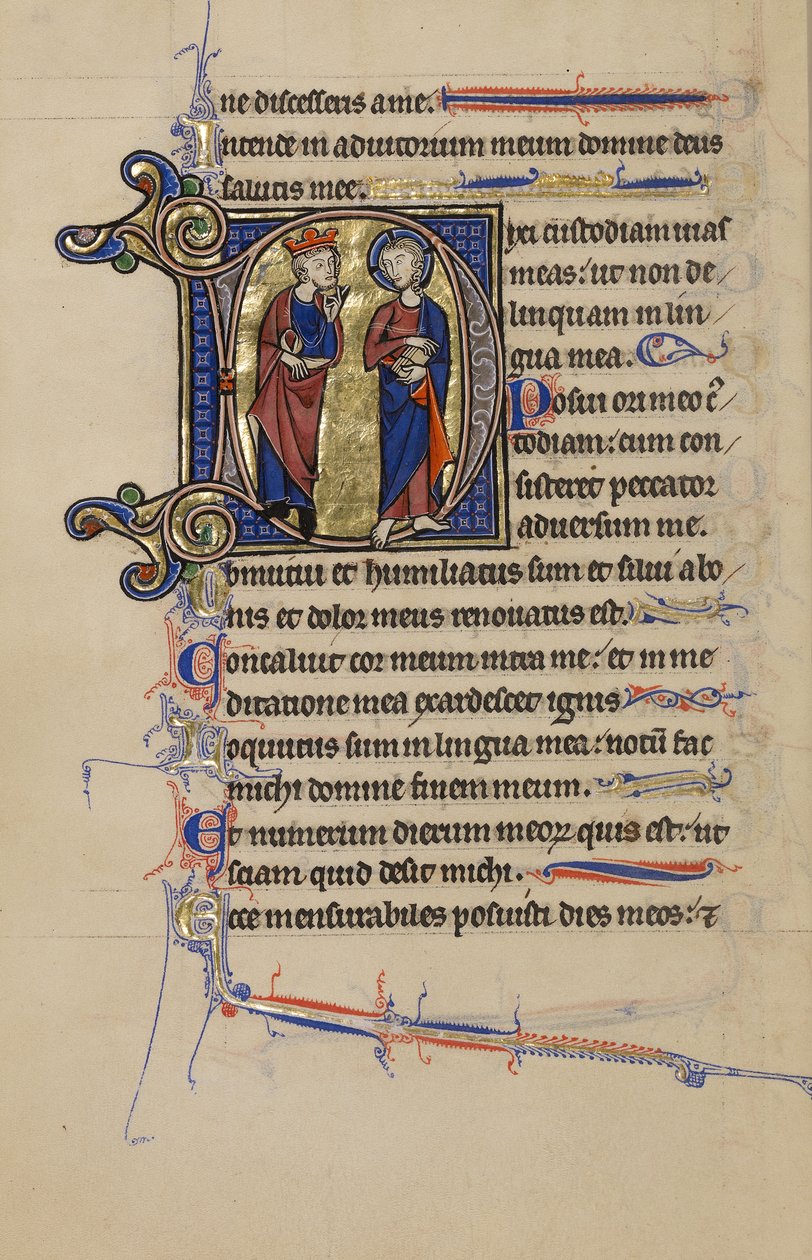 Initiale D: David und Christus von Unknown artist
