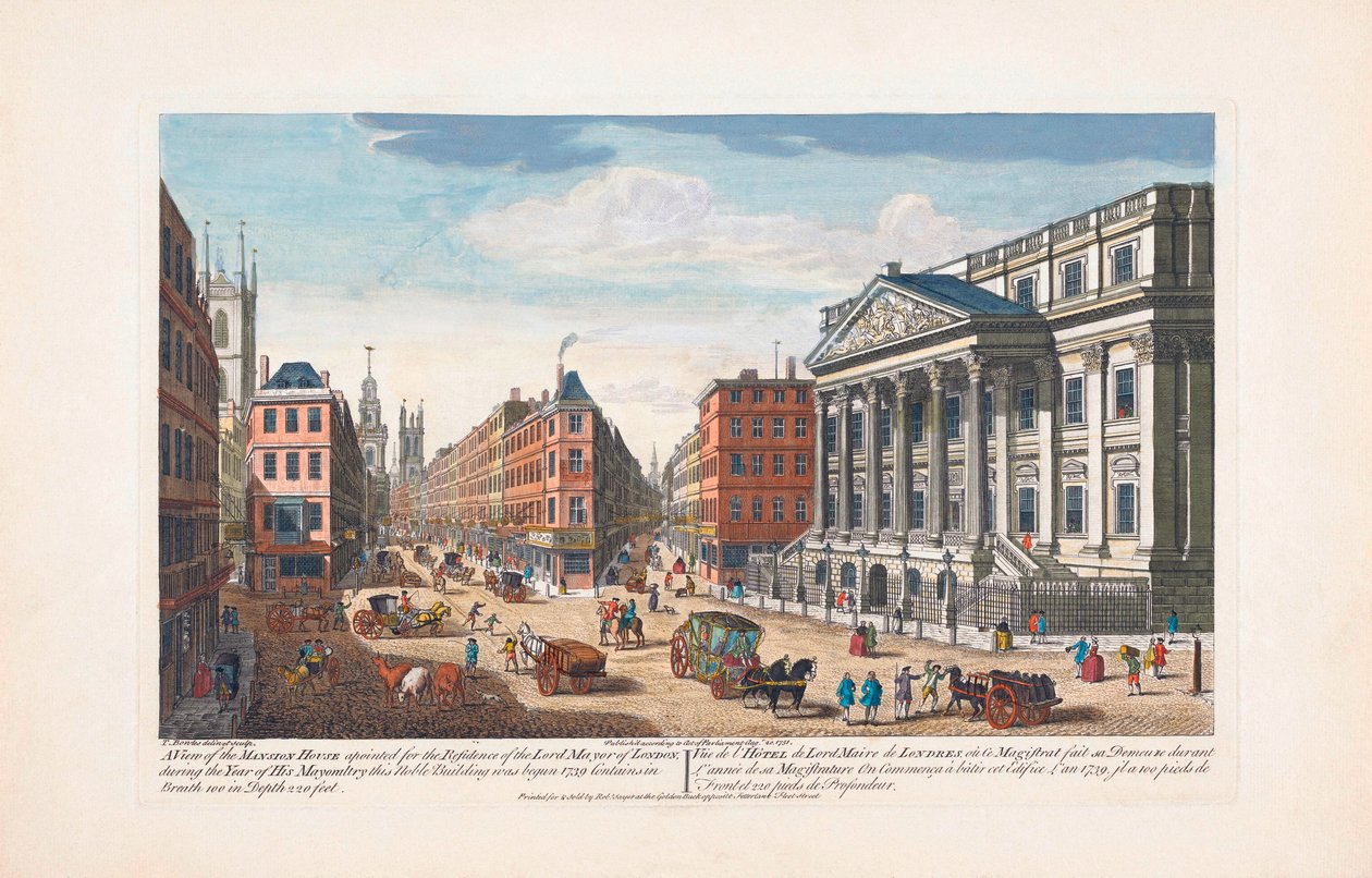 Mansion House, London im 18. Jahrhundert von Unknown artist