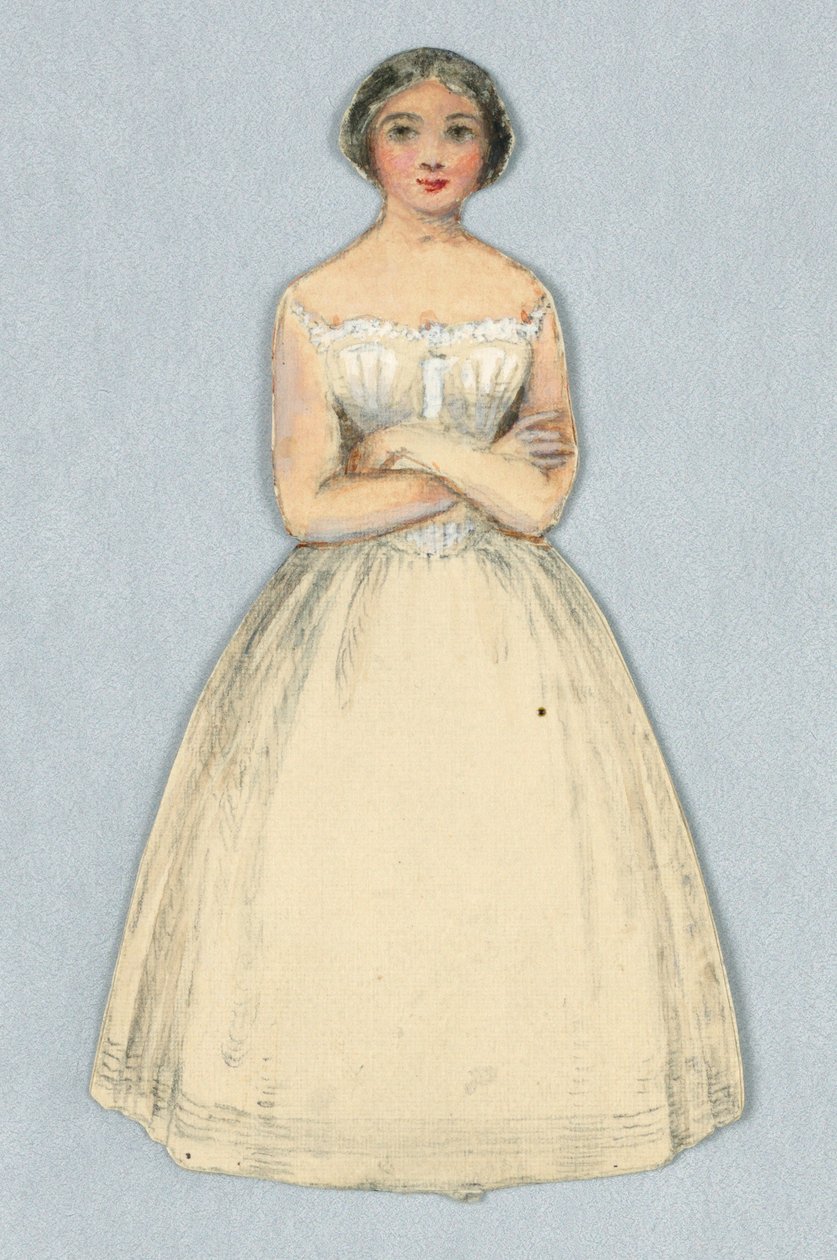Papierpuppe in Unterröcken von Unknown artist