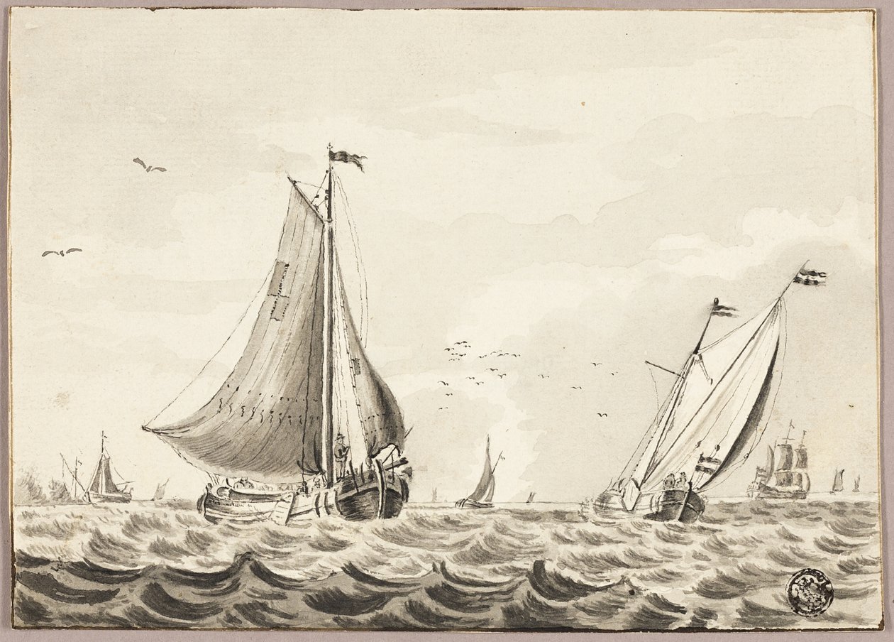 Segelboote auf dem Meer von Unknown artist