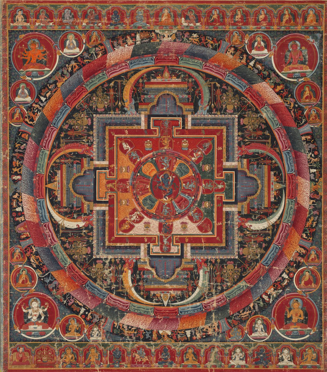 Dreiundzwanzig Gottheiten Nairatma Mandala von Unknown artist