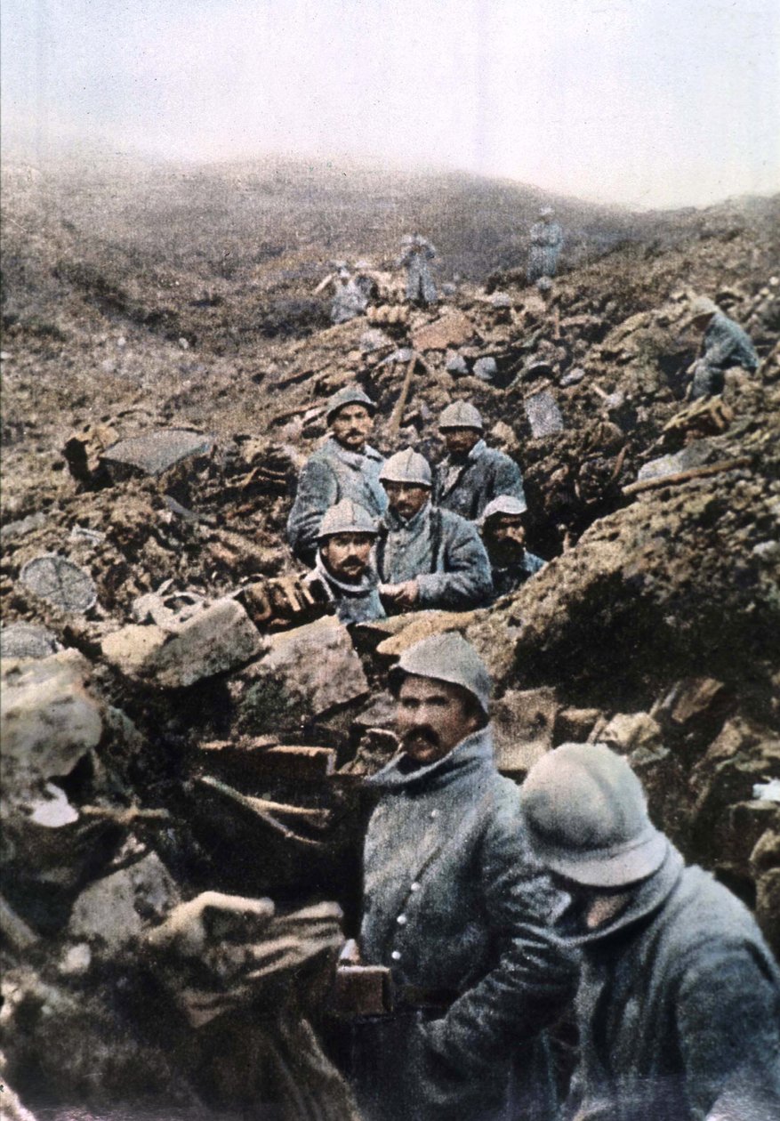 Französische Soldaten in einem Graben von Unknown photographer