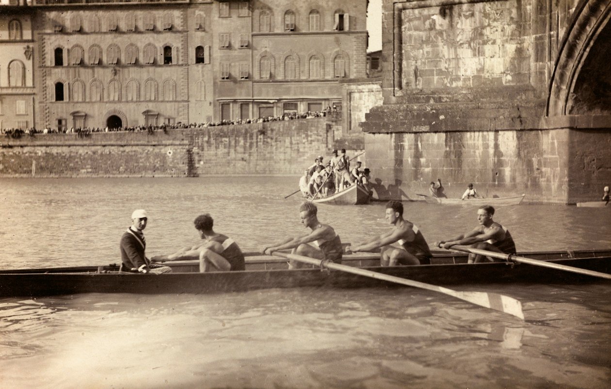 Rudern auf dem Arno, Florenz von Unknown photographer