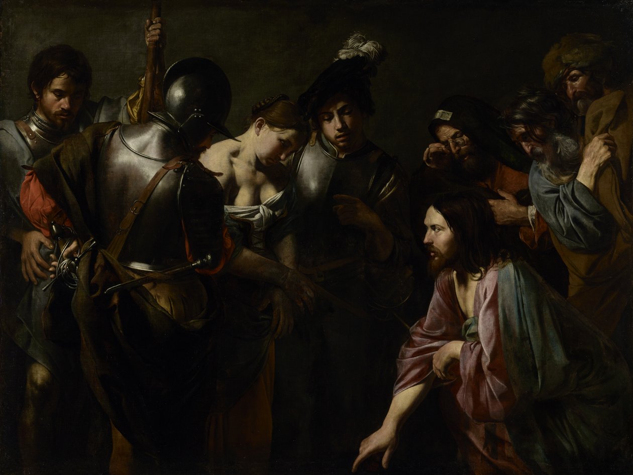 Christus und die Ehebrecherin von Valentin de Boulogne