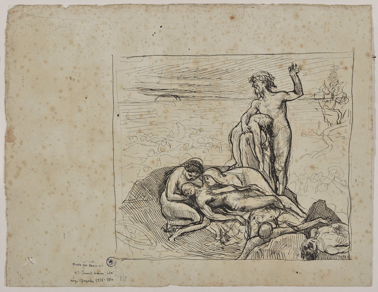 Studie für „Die Tränen“ (Zeichnung) von Valère Bernard