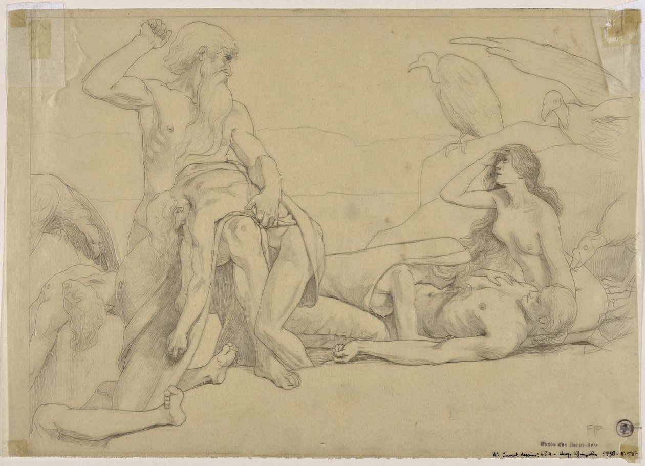 Studie für „Die Tränen“ (Zeichnung) von Valère Bernard