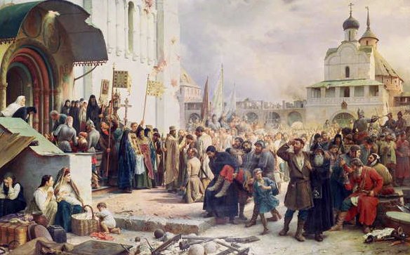 Die Belagerung des Dreifaltigkeits-Sergius-Klosters 1608-10, 1891 von Vasili Vasilievich Vereshchagin