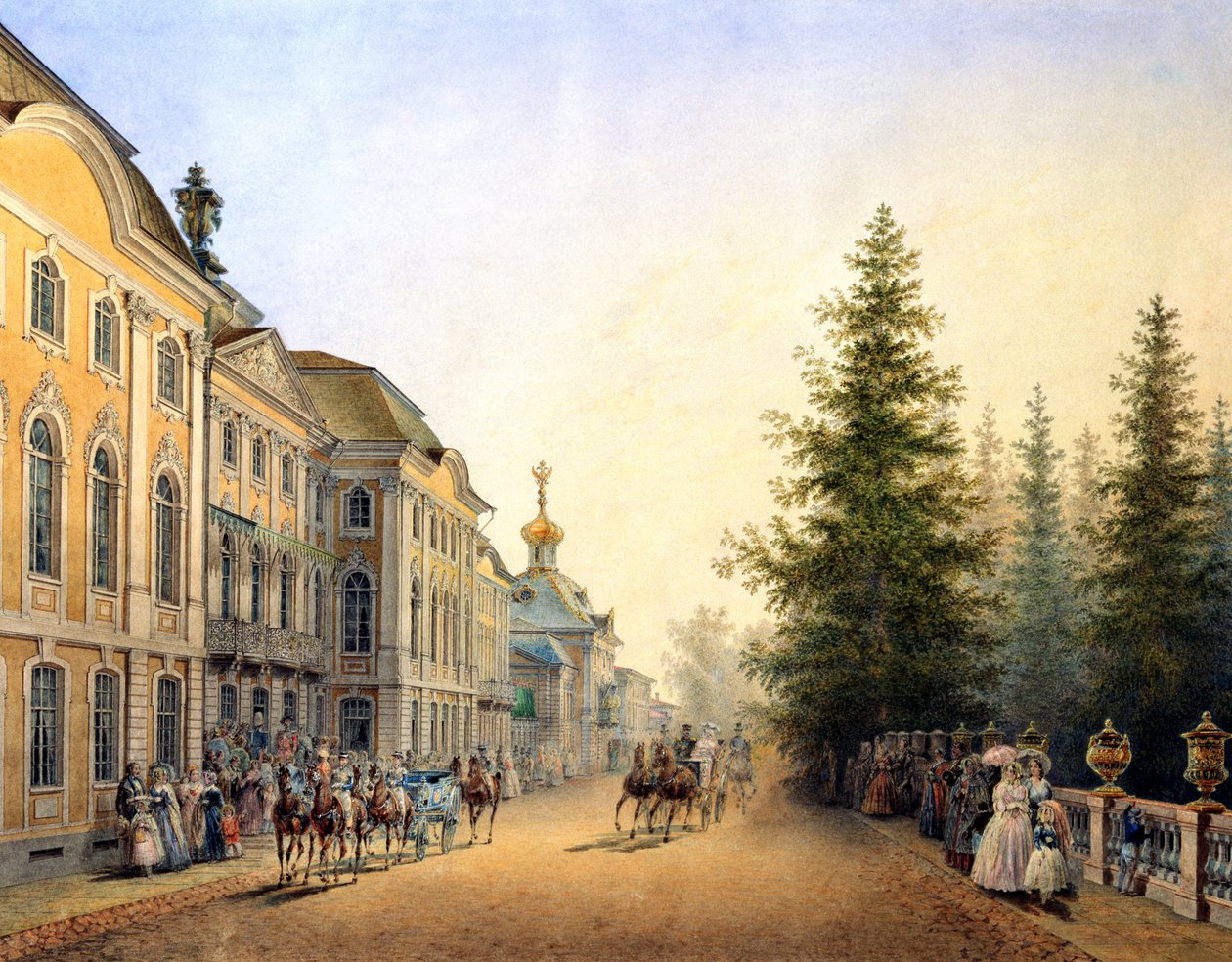 Hofabfahrt am Haupteingang des Großen Palastes, 1852 von Vasili Semenovich Sadovnikov