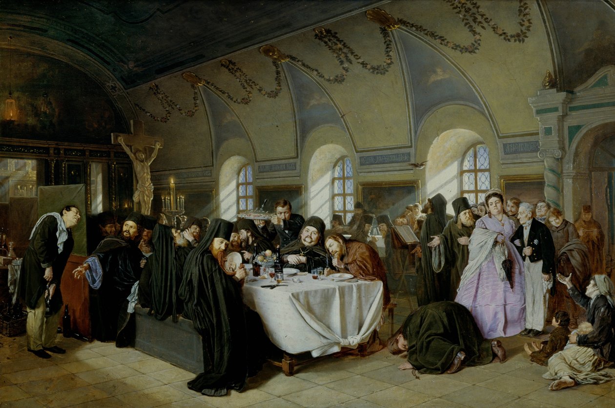 Klosterrefektorium von Vasili Grigorevich Perov